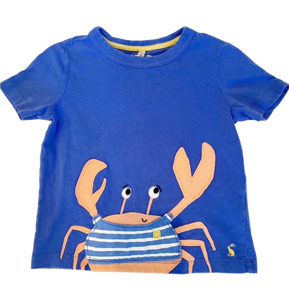 JOULES ADORABLE CRAB TEE. BOYS SIZE 4 (104cm)